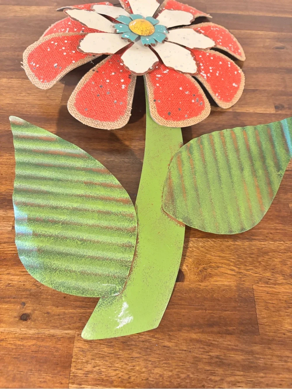 Colorful Rustic Metal Flower Wall Decor